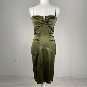 Xscape Forest Green Bodycon Midi Dress Sz 8